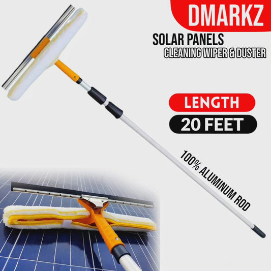 Solar Panels Cleaner with 7ft to 20ft Long Aluminum Extendable Rod with Wiper & Cleaning Duster